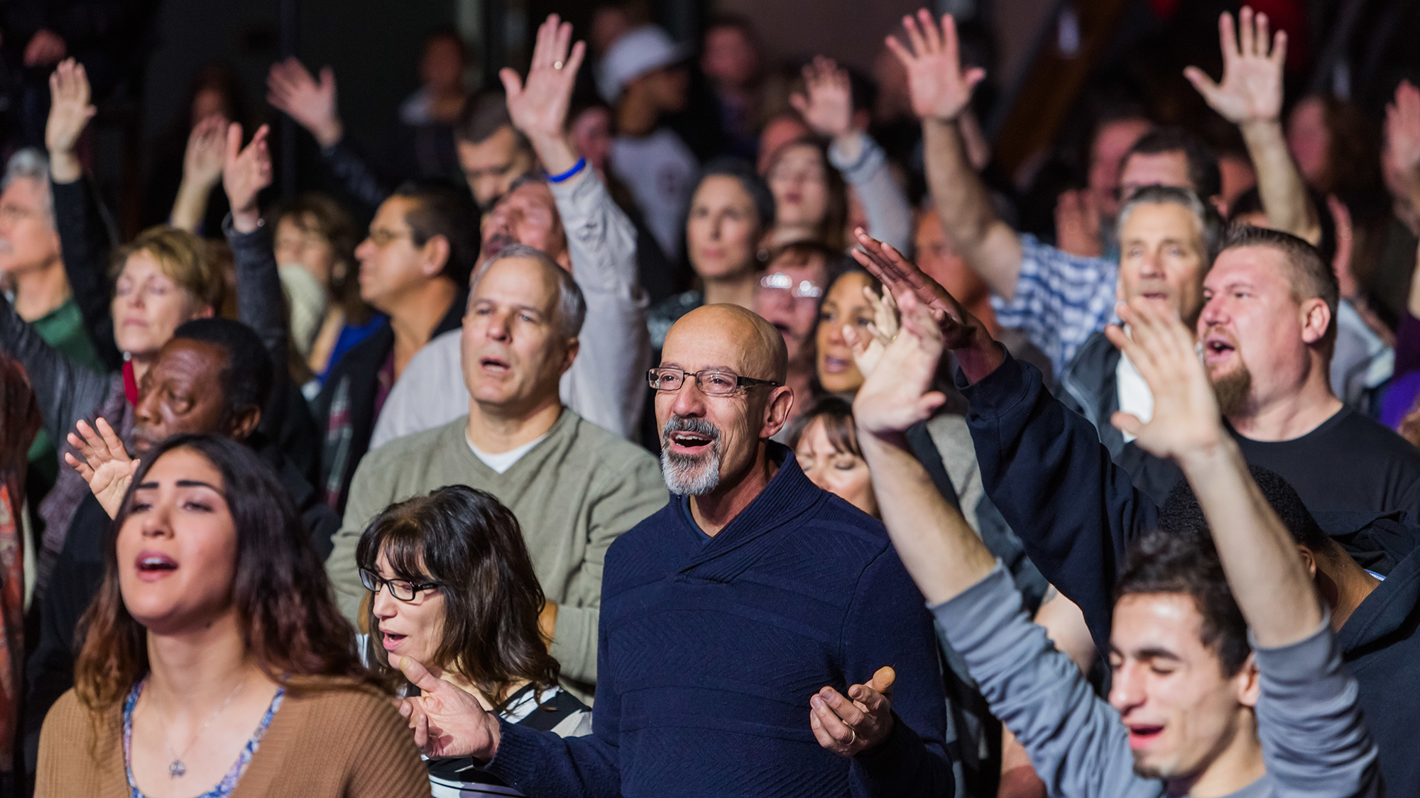 Congregation in worship